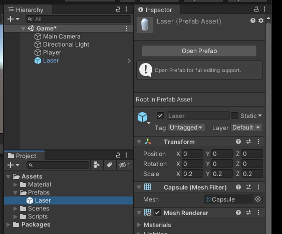 Object in Prefabs folder changes color to blue in Hierarchy
